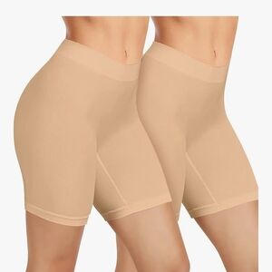 3 Pack Women's High-Waist Shaping Shorts - Beige